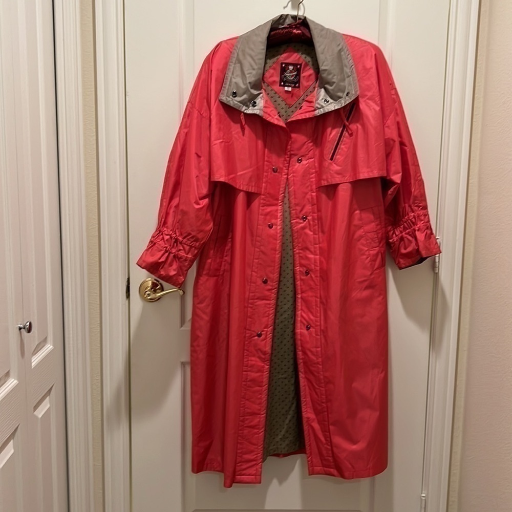 CANADIENNE vintage   rain trenchcoat size medium - Picture 8 of 10